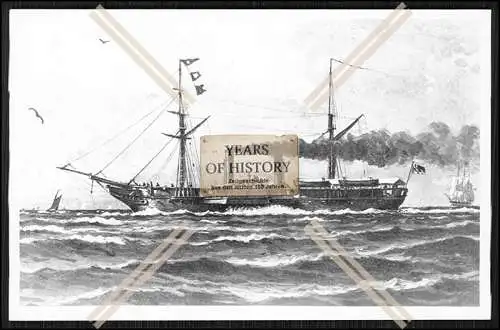 Foto SMS S.M.S. Schiff ? 1850-1870 preußische Kaiserliche Marine