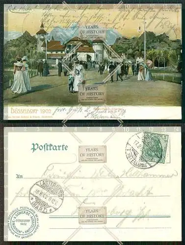 Orig. AK Düsseldorf gel. 1902 Industrie und Gewerbeausstellung