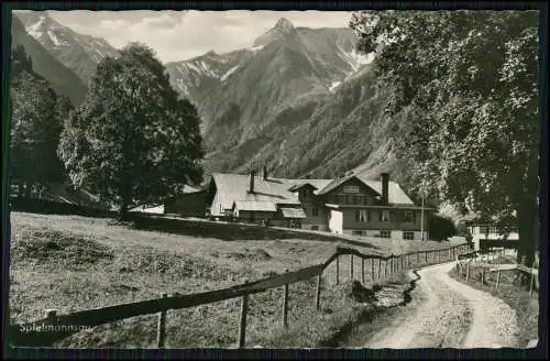 AK Postkarte Spielmannsau Oberstdorf Pension Berghof Gasthof Spielmannsau