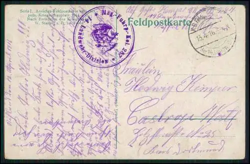 AK 1. WK Kriegsmaler W. Starke Gefechtsbild Budi Sulkowski Russ Polen 1916 gel.