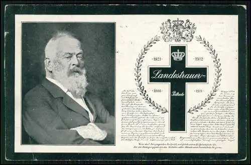 AK König Ludwig III. von Bayern Portrait Landestrauer 12.12.12. München 1912 gel