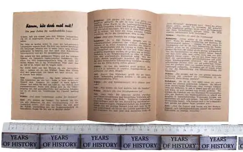 Faltblatt 30x15 - SPD Hannover 1950er - Hans Vorhauer Karl Wichert Unterhaltung