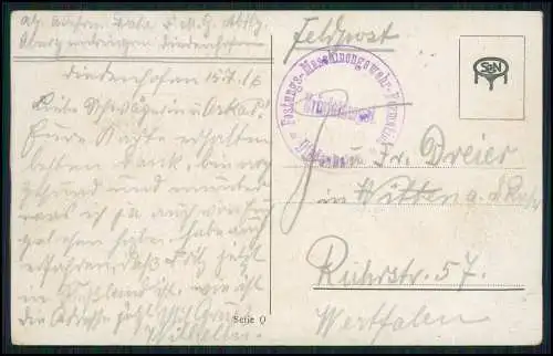 AK 1. WK Krieger Gesang Kommen Feinde... singende Soldaten Fahne 1916 Feldpost