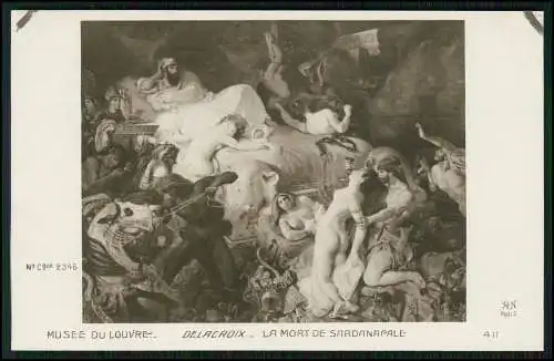 AK MUSEE DU LOUVRE.- DELACROIX.- LA MORT DE SARDANAPALE Paris