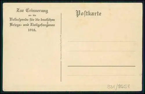 AK Hohlwein Ludwig - Volksspende für deutschen Kriegs- und Zivil-Gefangenen 1916