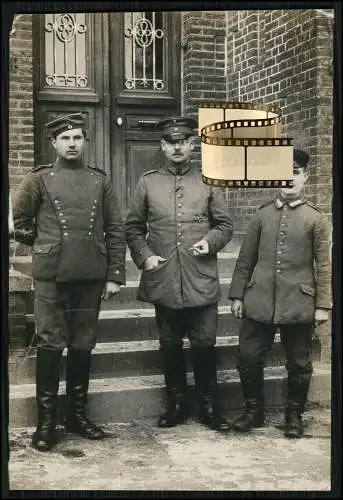 Foto 14x9 cm 1. WK Soldaten Mein Freund ich und unser Kompanieschef   - Nr. 92