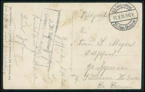 Foto AK 1. WK Weltkrieg - Soldaten Feldpost 1915 gelaufen - Nr. 87