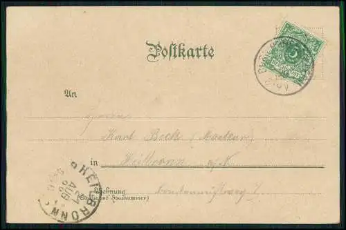AK Litho Bisingen Württemberg - Burg Hohenzollern Grafensaal Adlertor 1898 gel.