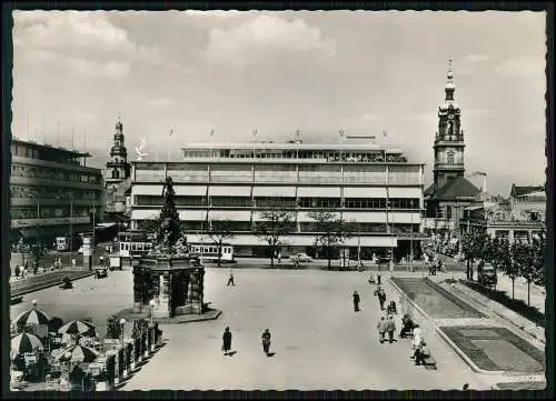 Foto AK Mannheim Paradeplatz Gastwirtschaft Denkmal Kaufhaus 1955 gelaufen