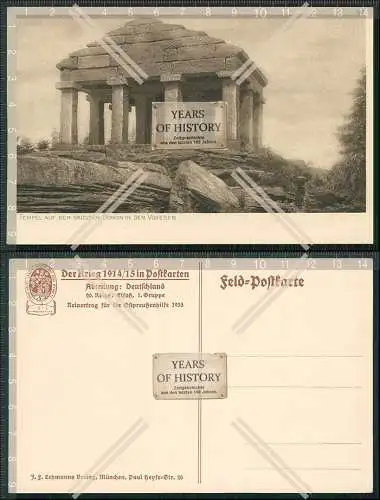 AK Feld-Postkarte Tempel auf dem großen Donon Vogesen Der Krieg 1914/15 Elsass
