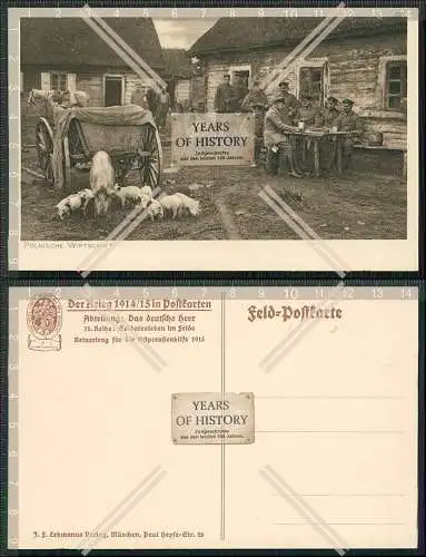 AK Feld-Postkarte Polnische Wirtschaft Polen Der Krieg 1914/15 Soldatenleben im