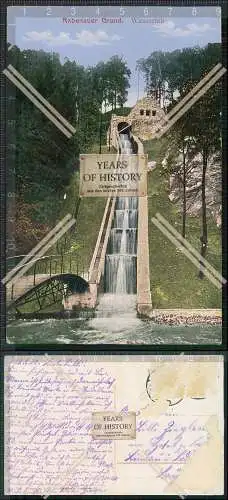 AK Rabenau Erzgebirge Rabenauer Grund Wasserfall 1915 gelaufen Karte mit Klebe 