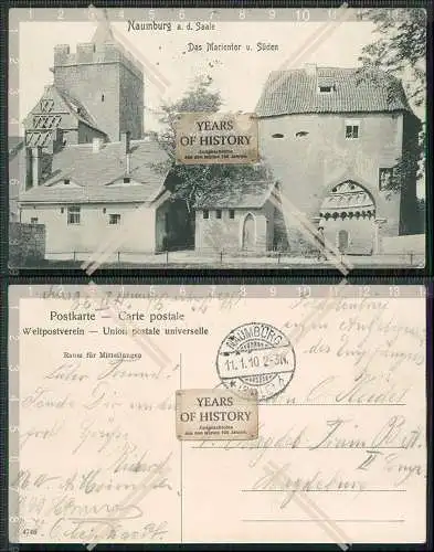 AK Naumburg Saale das Marientor von Süden 1910 Soldaten-Brief gelaufen