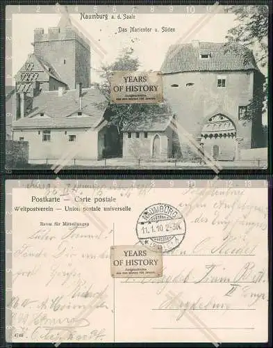  AK Naumburg Saale das Marientor von Süden 1910 Soldaten-Brief gelaufen