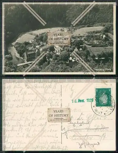 Foto AK Treseburg Thale im Harz Luftbild Fliegeraufnahme 1929 gelaufen 