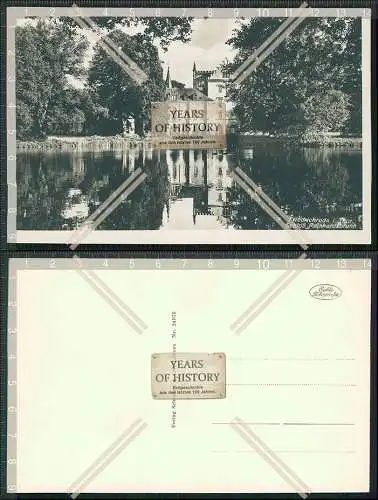 AK Friedrichroda Schloss Reinhardsbrunn mit See und Garten Echte Fotografie 193