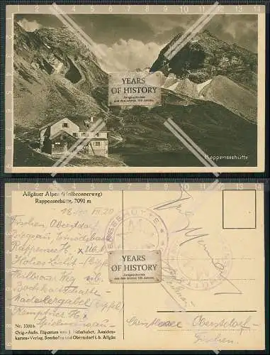 AK Rappenseehütte Berghütte Oberstdorf Allgäuer Alpen Heilbronnerweg 1920 St