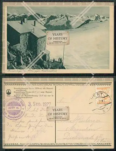AK Vent Sölden in Tirol Brandenburger-Haus 1927 gel. Kesselwandferner Gletsche