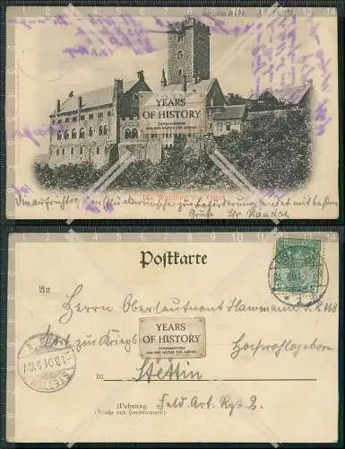 AK Thüringen die Wartburg von Osten 1901 gelaufen