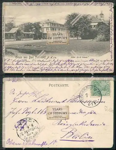 AK Bad Nenndorf Hotel Stadt Kassel 1907 gel. seltener Stempel