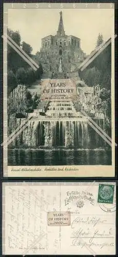 AK Kassel Wilhelmshöhe am Herkules 1940 gel. Luftschutzpflicht Stempel