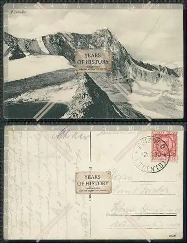 AK Pinzolo Gletscher der Adamello-Gruppe Cima Presanella Berg Trentino 1930 gel