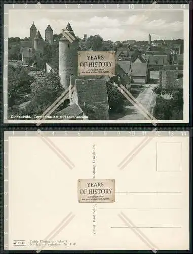 Foto AK Dinkelsbühl Mittelfranken Turmpartie am Muckenbrünnlein 1933