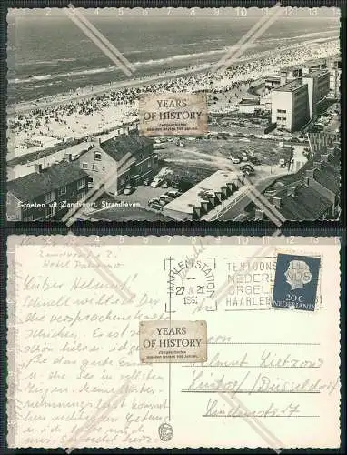 Foto AK Zandvoort holland Niederlande Strand Groeten uit. uit Zandvoort Strandl