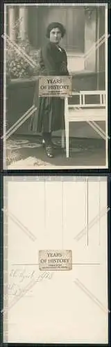 Foto AK junge Dame Fotografie Druckstempel F. Schraudner Bamberg 1927 
