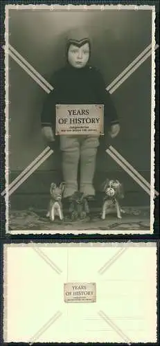 Foto AK Knabe Steiff Teddy Fotografie Druckstempel E. Westphalen Bamberg 1927