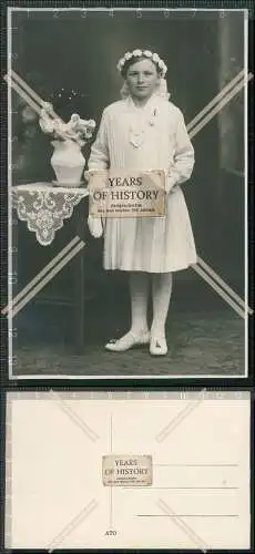 Foto AK Mädchen Konfirmation Fotografie Druckstempel E. Westphalen Bamberg 192