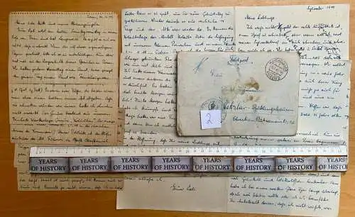 Feldpostbrief n. Wetzlar Gießen 1945 - Warthelager Posen Schule V Fahnenjunker 2
