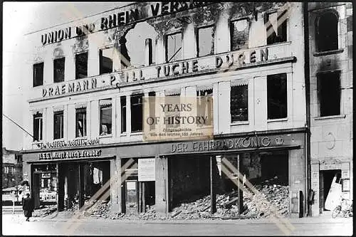 Foto Köln 1944-46 zerstört Der Fahrradkönig Draemann Union u. Rhein versiche