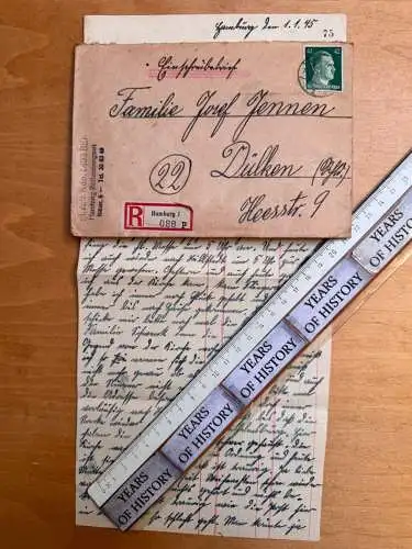 Feldpostbrief mit Inhalt - Stammlager Stalag Hamburg-Rothenburgsort 01. 01. 1945