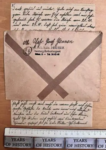 Feldpost-Brief mit Inhalt - Stammlager Stalag Hamburg-Rothenburgsort - 11. 1944