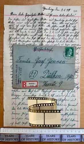 Feldpost-Brief mit Inhalt - Stammlager Stalag Hamburg-Rothenburgsort - 01. 1945