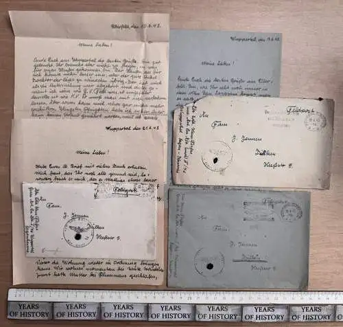 3x Feldpost-Brief 1943- Wuppertal Elberfeld Sagan-Kaserne Artillerie-Regiment 76