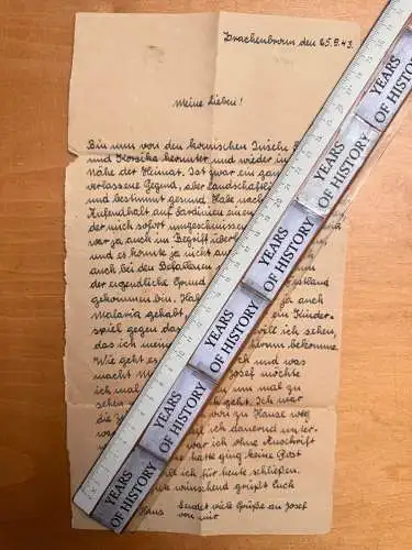 Feldpost-Brief - 1943 gel. Wissembourg Elsass geschrie. Drachenbronn-Birlenbach