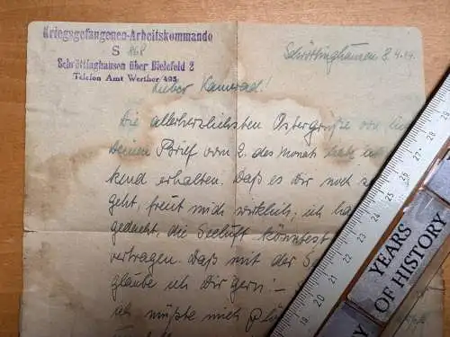 Feldpost-Brief - Schröttinghausen Dornberg - Lager Stalag Oberems Bielefeld 1944
