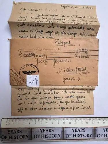 Feldpostbrief Russland 1943 - von Josef Jennen - aus Dülken Alt-Viersen - 254