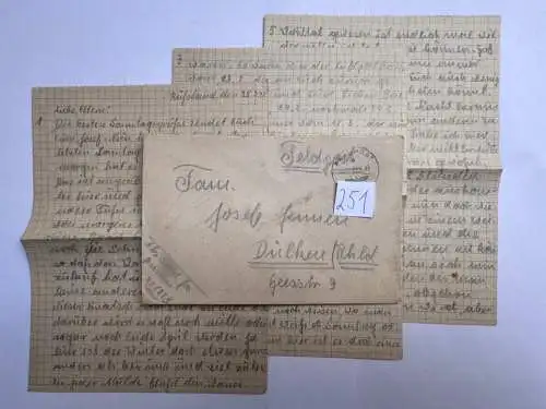 Feldpostbrief Russland 1943 - von Josef Jennen - aus Dülken Alt-Viersen - 251
