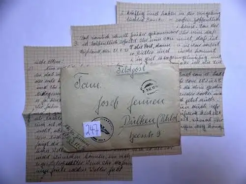 Feldpostbrief Russland 1943 - von Josef Jennen - aus Dülken Alt-Viersen - 247