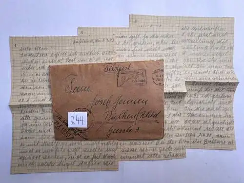 Feldpostbrief Russland 1943 - von Josef Jennen - aus Dülken Alt-Viersen - 244