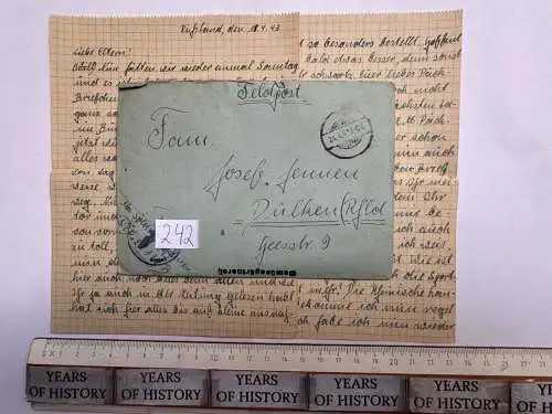 Feldpostbrief Russland 1943 - von Josef Jennen - aus Dülken Alt-Viersen - 242