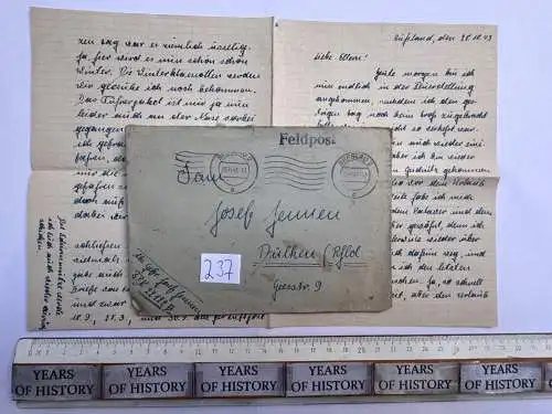 Feldpostbrief Russland 1943 - von Josef Jennen - aus Dülken Alt-Viersen - 237
