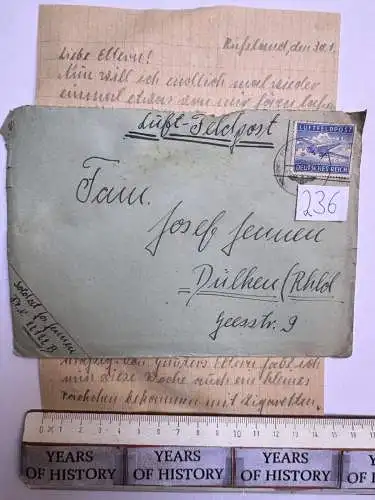 Feldpostbrief Russland 1943 - von Josef Jennen - aus Dülken Alt-Viersen - 236