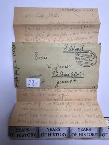 Feldpostbrief Russland 1944 - von Josef Jennen - aus Dülken Alt-Viersen - 227