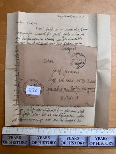 Feldpostbrief Russland 1944 - von Josef Jennen - aus Dülken Alt-Viersen - 220