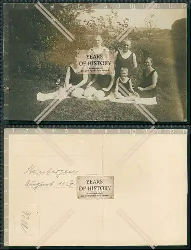 Foto AK Steinbergen Rinteln 1927 Personen im Badeanzug Baggersee