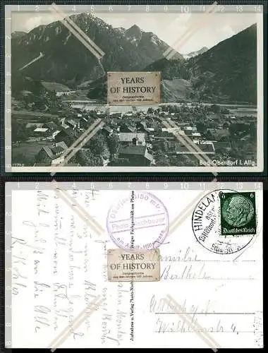 Foto AK Oberdorf Hindelang Allgäu Rückseite Sonderstempel 1937 gelaufen